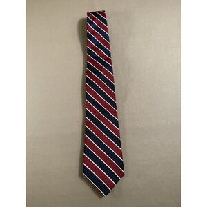 Vintage 80s Hardy Aimes London All Silk Blue Stripe Tie Retro Classic‎